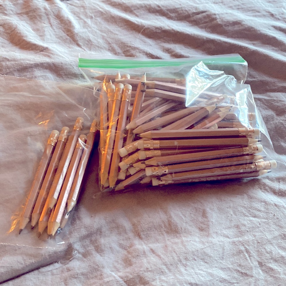 Rose gold love mini pencils